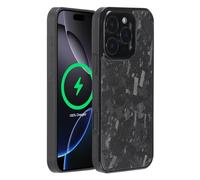 Molzar Grip Series for iPhone 16 Pro Case with Real Forged Carbon Fiber, Built-in Magnet Ring for Magnetic Mount, Compatible with MagSafe Chargers and Accessories, Matte Black/Forged