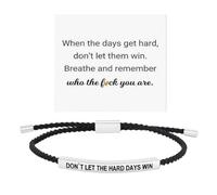MOLZINY Motivational Bracelet for Men with Engraving "Don't Let The HARD DAYS WIN" Personalized Gift Bracelet for Boyfriend Birthdays Thought of Strength and Courage