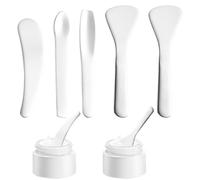 MOLZINY Pack of 5 Cosmetic Spatulas Cosmetic Stainless Steel Make Up Curved Spatula Mini Stainless Steel Cream Spatula for Face Mask Cosmetic Spatula Applicator Spoon for Cream Lotion Moisturising