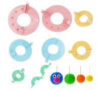 MOLZINY Pack of 8 Pom Pom Maker 4 Sizes Fluff Ball Weaver Needle Pompom Maker Sets DIY Pompoms Craft Doll Making Kits Pom Pom Maker Knitting Loom for DIY Craft Hats Dolls Decoration