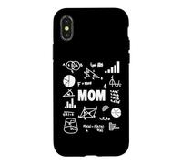 Mom 4 Times Mom of 4 Math Mother To the 4th Power Case for iPhone X/XS