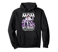 Mom Alzheimers Awareness Elephant Never Forget Purple Ribbon Pullover Hoodie