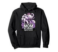 Mom Alzheimers Awareness Elephant Never Forget Purple Ribbon Pullover Hoodie