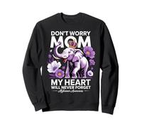 Mom Alzheimers Awareness Elephant Never Forget Purple Ribbon Sweatshirt