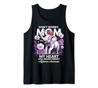 Mom Alzheimers Awareness Elephant Never Forget Purple Ribbon Tank Top