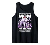 Mom Alzheimers Awareness Elephant Never Forget Purple Ribbon Tank Top