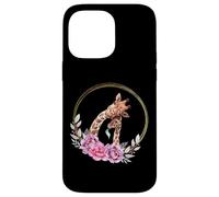 Mom And Baby Giraffe For Safari Animal Lover Floral Circle Case for iPhone 14 Pro Max