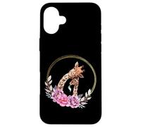 Mom And Baby Giraffe For Safari Animal Lover Floral Circle Case for iPhone 16 Plus