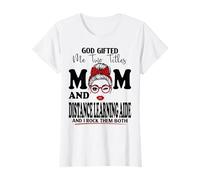 Mom and Distance Learning Aide Mothers Day Double Blessing T-Shirt