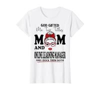Mom and Online Learning Manager Mothers Day Double Blessing T-Shirt