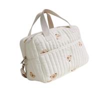 Mom Bag Handbag Embroidered Pattern Multiple Compartment Splashproof Travel Crossbody Bag Large Capacity Diaper Splashproof Travel Crossbody Large Capacity Diaper