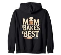 Mom Bakes Best Mothers Day Baking Mom Kitchen Zip Hoodie