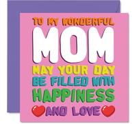 Mom Mother's Day Card - Happiness And Love - Happy Birthday Card for Mom from Son Daughter, 145mm Happiness And Love Birthday Greeting Cards