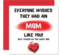Mom Birthday Card - I'm The Lucky One - Happy Birthday Card for Mom from Son Daughter, 145mm Mothers Day Greeting Cards