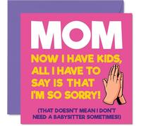 Mom Birthday Card - Now I Have Kids - Happy Birthday Card for Mom from Son Daughter, 145mm Now I Have Kids Bday Greeting Cards