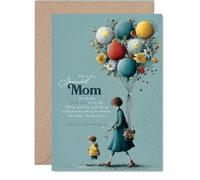 Mom Birthday Card - Quiet Hero - Happy Birthday Card for Mom from Son Daughter, A5 Beautiful Sentimental Bday Greeting Cards