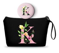 Mom Birthday Thank You Appreciation Gifts for Women Aunt Teacher Coworkers Bride Bridesmaid Monogrammed Travel Makeup Cosmetic Bag with Mirror Valentines Mothers Day Christmas Graduation K