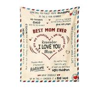 Mom Blanket Mothers Day Present - I Love You Soft Warm Comforter Sheets From Daughter Son Letter To Mom, Throw Blanket For Couch Sofa Bedroom Chair Living Room