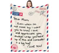 Mom Blankets Gift Birthday for Mom from Daughter Son, Dear Mom Throw Blanket for Anniversary, Mother's Day, Super Soft Flannel Throw Blankets for Christmas Valentines Day for Bed Couch (60x80)