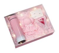 Mom Box, Set of 4 Elegant Bear Motif Gift Box for Mums | Flower Greeting Cards Insulated Mug Gift Bag with Towel for Women Girls Birthday Holidays Thanks