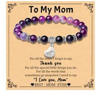 Mom Bracelet Mothers Day Gifts for Mom Grandma Nana Bonus Nature Stone Beaded Bracelet Jewelry Birthday Gifts for Grandma Grandmother Aunt Mother Wife Friends Graduation Gift, Middle, botswana agate