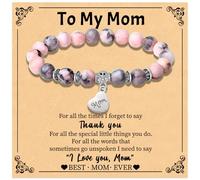 Mom Bracelet Mothers Day Gifts for Mom Grandma Nana Bonus Nature Stone Beaded Bracelet Jewelry Birthday Gifts for Grandma Grandmother Aunt Mother Wife Friends Graduation Gift, Middle, botswana agate