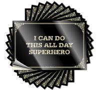 Mom Car Stickers Library Decor Laminated Water Bottle Waterproof - I Can Do This All Day Superhero/Custom Bumper Stickers for Cars(8X12CM-10Pcs)