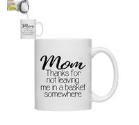 Mom Coffee Mug - Ceramic Cup Funny Gift, Mother Appreciation Drinkware, Birthday Present Cup | Sentimental Coffee Mug for Son Daughter Loving Use Daily,Sturdy Handle Comfortable Grip
