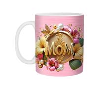 Mom Coffee Mug, Mom Cups for Women - Ceramic Water Mug | Floral Pattern Elegant Appreciation for Coffee Lovers Tea Enthusiasts Daughter Son Sister
