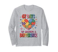 Mom Dad 67 Days Making A Difference Autism Teacher ADHD Long Sleeve T-Shirt