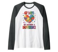 Mom Dad 67 Days Making A Difference Autism Teacher ADHD Raglan Baseball Tee