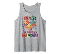 Mom Dad 67 Days Making A Difference Autism Teacher ADHD Tank Top