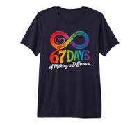 Mom dad 67 Days Making A Difference Autism Teacher Support Premium T-Shirt