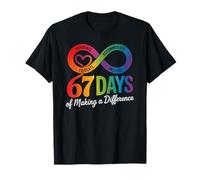 Mom dad 67 Days Making A Difference Autism Teacher Support T-Shirt