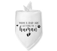 Mom & Dad are Getting Me a Human Dog Bandana Baby Announcement Dog Bandana Pregnancy Announcement Gender Reveal Bandanas Pet Scarf for Small Medium Dogs & Cat