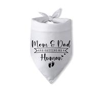 Mom & Dad are Getting Me a Human Dog Bandana Pregnancy Announcement for Parents Cool Gender Reveal Ideas Dog Outfit Baby Announcement Photo Props Pet Dog Scarf Accessories