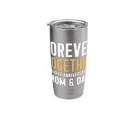 Mom Dad Forever Together Anniversary Celebration Keepsake Stainless Steel Insulated Tumbler