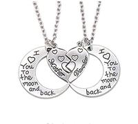 Mom Daughter Necklace Set Broken Heart Pendant Necklace Engraved Matching Double Chain Set For Family Mather Daughter Beautiful design