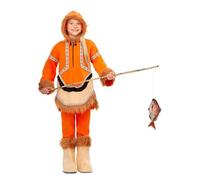 Mom Eskimo Girl Costume Orange 7-9 Years Kids