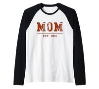 Mom Est. 2001 Funny Sports Year Established Mother Retro Raglan Baseball Tee