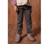 Mom Fit Jeans with Heart-Shaped Pockets on the Back, for Girls grey