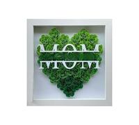 Mom Flower Shadow with Names Day, Custom Heart Flower Dried Flower Picture Frame Memory Frame Display, Mom Wife Grandma, Style-6 Gdy558 (B, B)