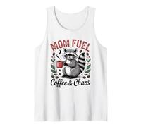 Mom Fuel Coffee Chaos Raccoon Funny Mother Caffeine Tank Top