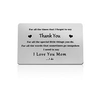 Mom Gifts from Daughter Son Gift for Mum Metal Wallet Card Mother of Bride Wedding Day Gift from Daughter Mothers Day Card from Kids Birthday Gift for Mother Christmas Thanksgiving Day Gift