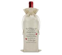 Mom Gifts from Daughter Son Wine Bag Thank You Gifts for Mother Stepmom Mother in Law Wine Bottle Gift Bag Funny Mom Birthday Gift Thanksgiving Christmas Mothers Day Present for New Mama Bonus Mommy