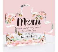 Mom Gifts,Puzzle Pieces Gifts for Mom from Daughter Son,Thanksgiving Christmas Gifts for Mom,Mothers Day Birthday Gifts for Mom, Engraved Acrylic Puzzle Plaque Desk Decorations