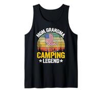 Mom Grandma Camping Legend American Flag Women Camping Tank Top