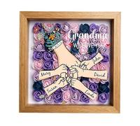 Mom Holding Hands Shadow Mom Holding Hands Shadow Custom Name Remembrance Day In Loving Memory (Green, 25cmx25cmx4cm)