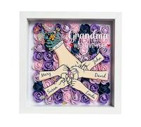 Mom Holding Hands Shadow Mom Holding Hands Shadow Custom Name Remembrance Day In Loving Memory (Red, 25cmx25cmx4cm)