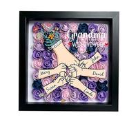 Mom Holding Hands Shadow Mom Holding Hands Shadow Custom Name Remembrance Day In Loving Memory (Yellow, 25cmx25cmx4cm)